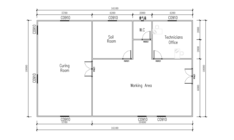 Porta cabin site layout