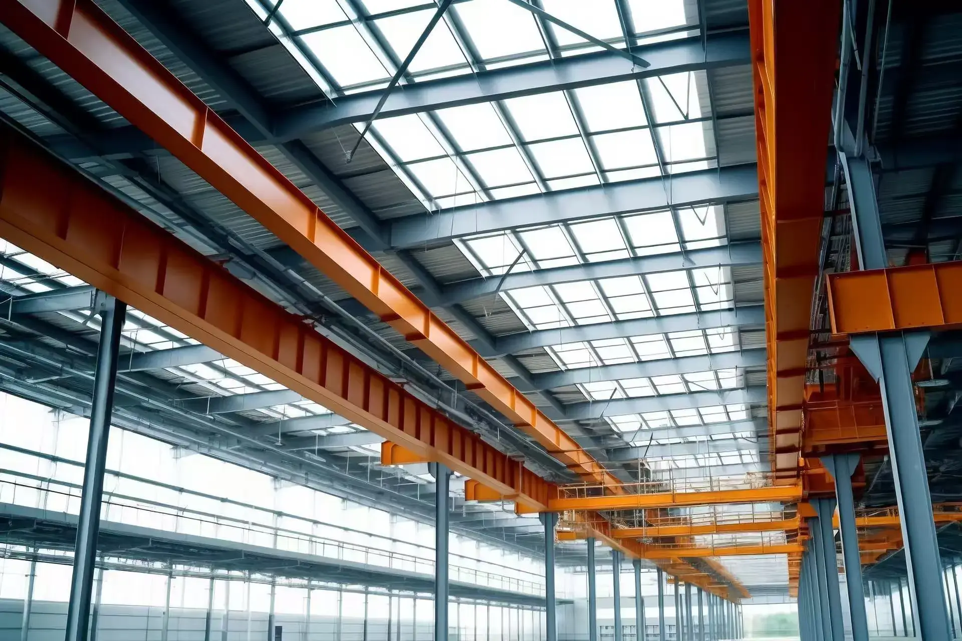 Completed steel structure building example