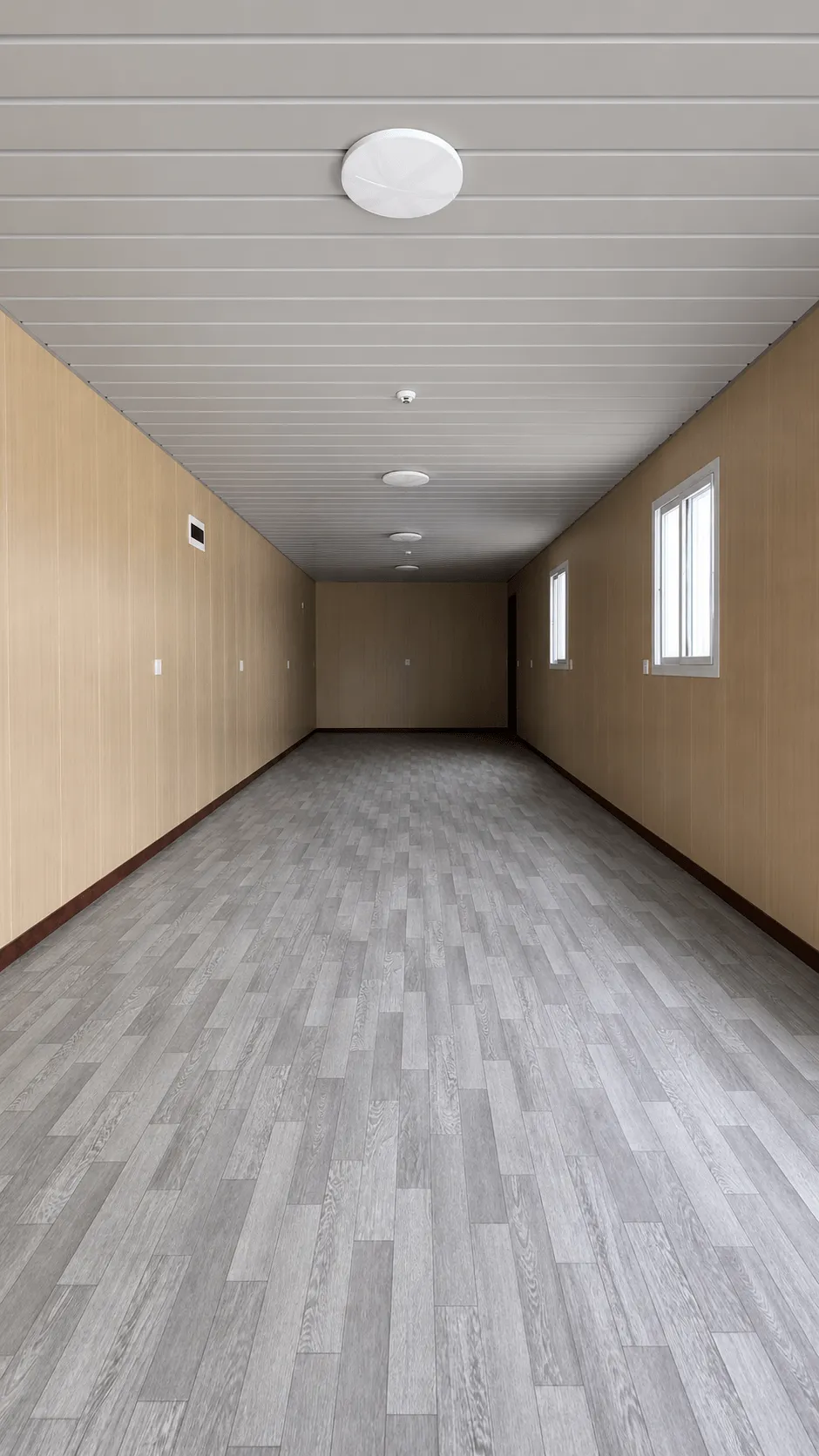 Interior of light steel building